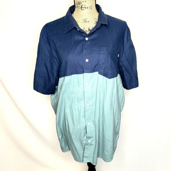 Vans | Dual Toned Blue Button Down Shirt - Picture 1 of 3